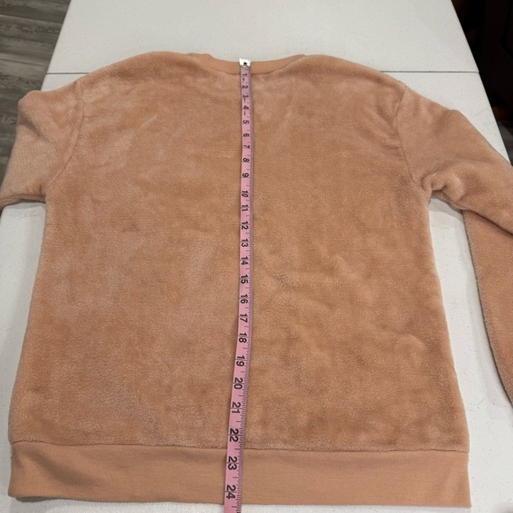 Disney Mickey Mouse Pullover Velour Sweatshirt Peach Junior Size Medium (7-9) - Picture 7 of 12